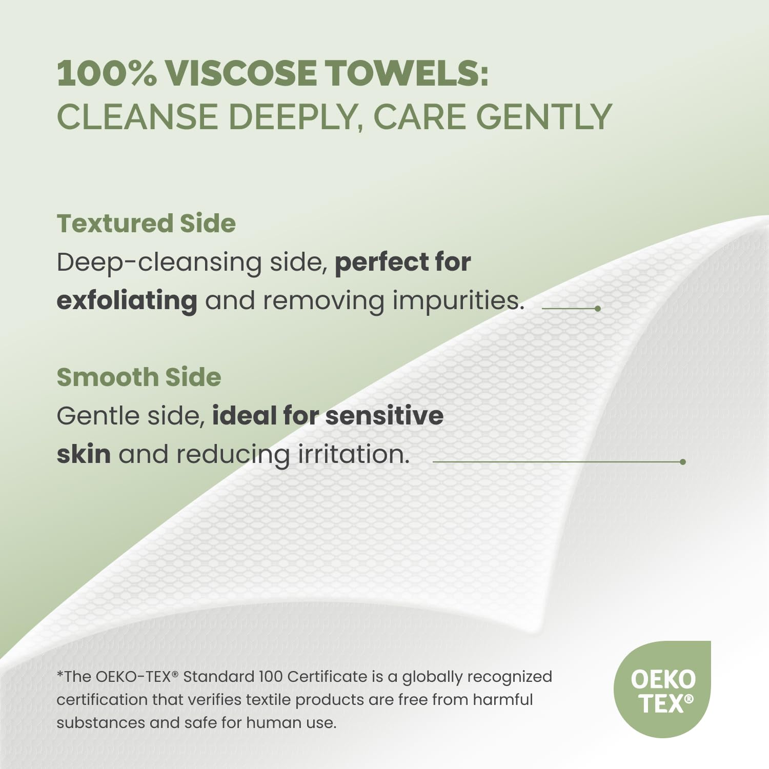 PLANTIFIQUE Disposable Face Towels XL 10"x12" - 100% Biodegradable Viscose Facial Towelettes for Women Skin Care - 100 Count - Image 4