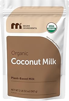 Micro Ingredients Organic Coconut Milk Powder, 2 Lb | Plant-Based Creamer for Coffee, Tea & Smoothies | Rich & Creamy, Easy Mixing | Non-GMO, Gluten-Free, Keto & Paleo Friendly