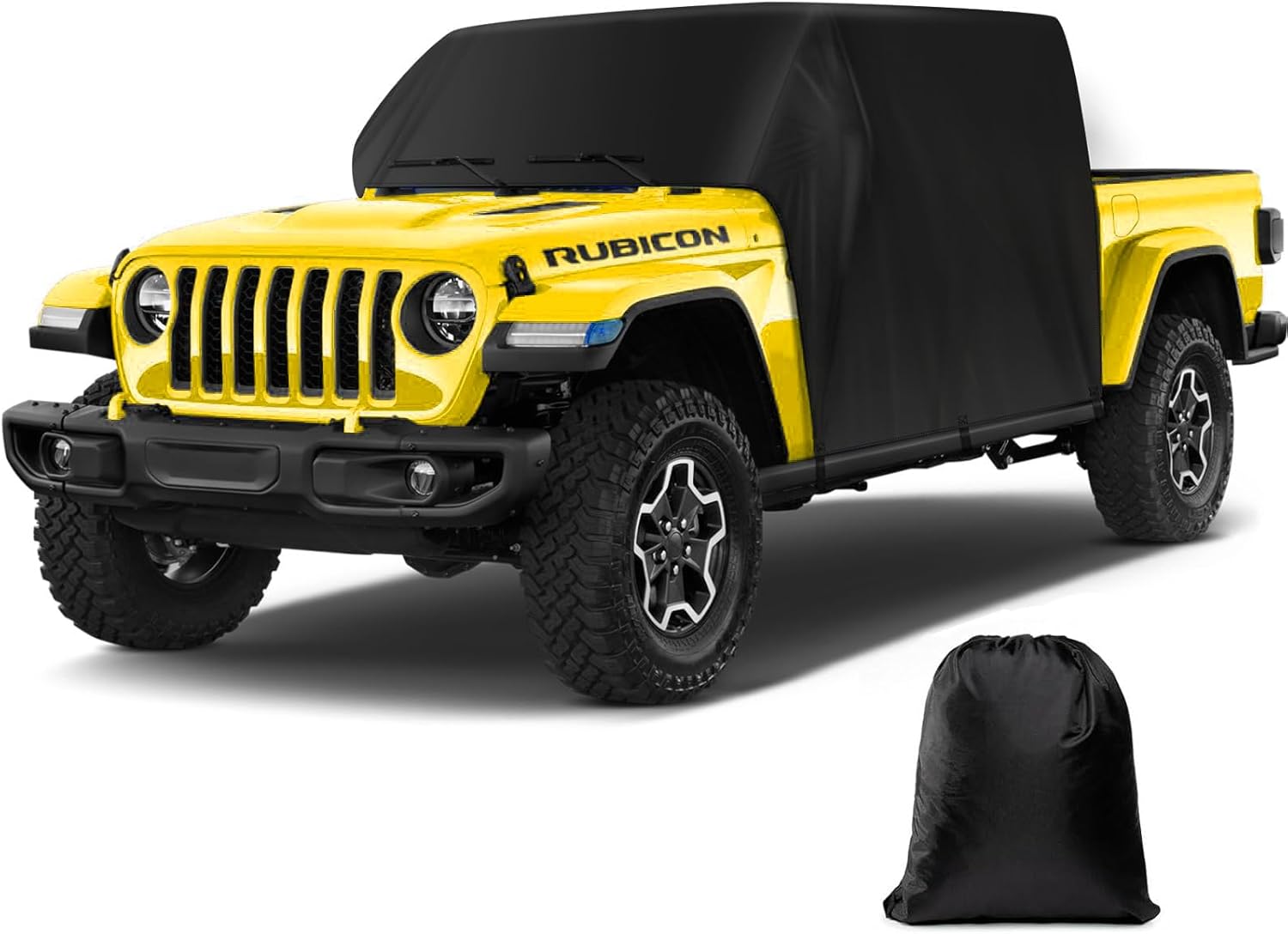 Jeep Gladiator 2020-2023 Cab Covers - Waterproof 4 Door, 420D Upgraded PU2 Resistant Cover Windproof Dustproof Rain Snow All Weather with 6 Gust Hooks