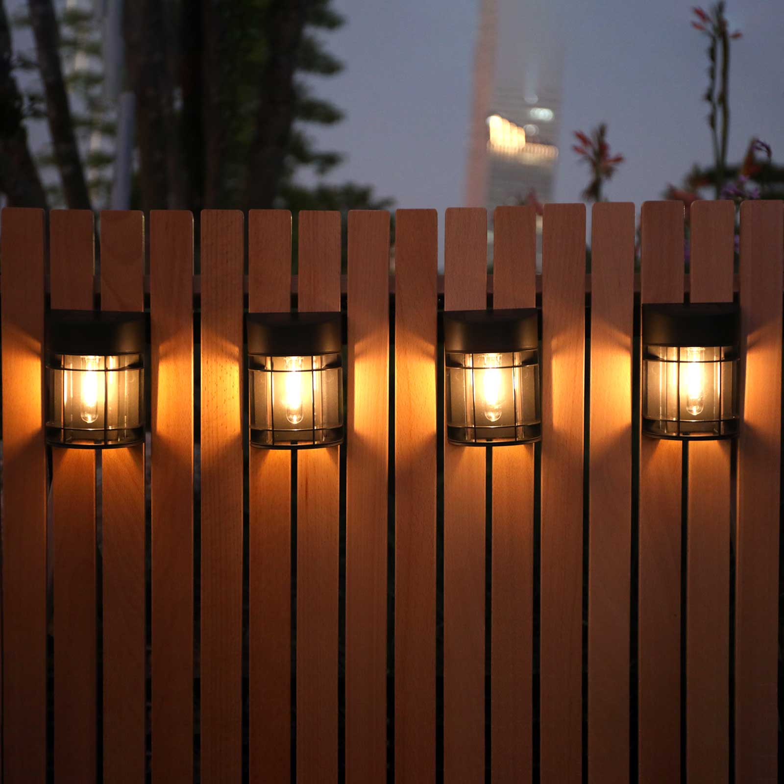 12 Stück Solar-Zaunlichter, LED-Solarleuchten für den Außenbereich, wasserdicht, solarbetriebene Außenleuchten für Zaunpfosten, Garten, Hof