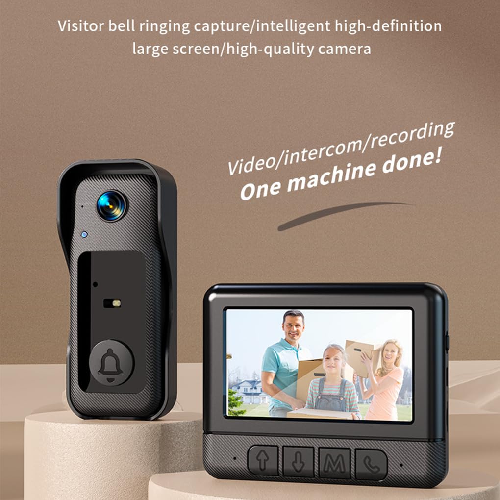 Campanello intelligente per la casa con comunicazione | HD, impermeabile con configurazione wireless, campanello wireless per la casa, facile installazione, telecamera video