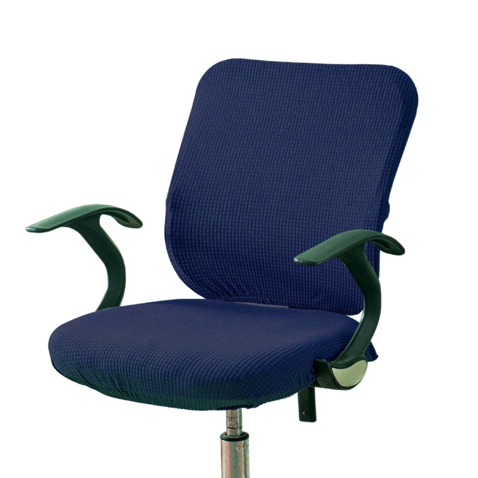 OQHAIR 2 Piezas Funda de Silla de Oficina Spandex Estirable Funda de Silla de Oficina Desmontable Lavable Antipolvo Funda de Silla de Oficina Protector de Muebles -Azul Marino