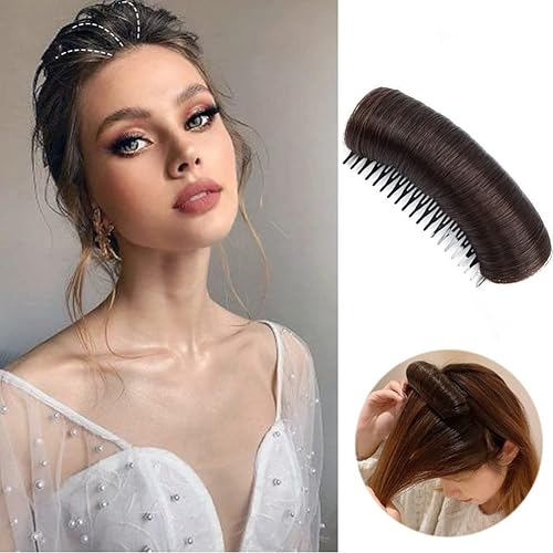 Miniatura 3 de Pinza invisible para el pelo falso, 3 piezas, herramienta de peinado para mayor volumen y estilo versátil para mujeres y niñas (marrón oscuro)