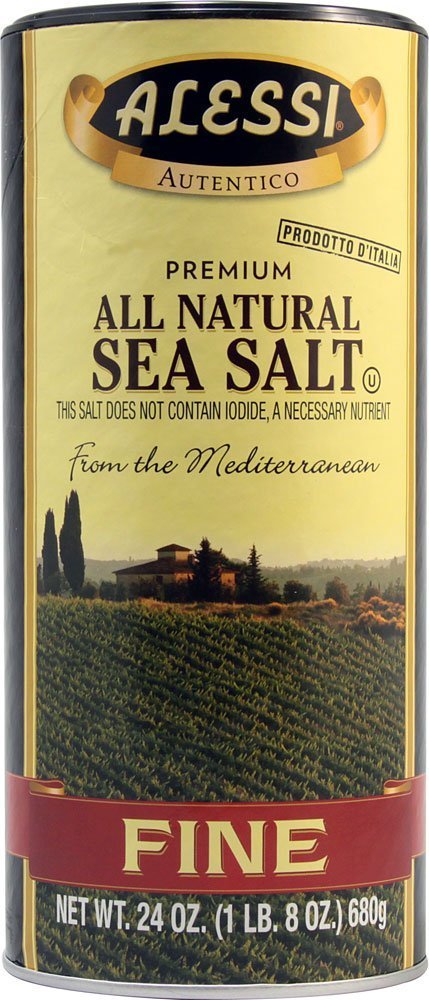 ALESSI - Fine Mediterranean Sea Salt, (2)-24 OZ Pkgs