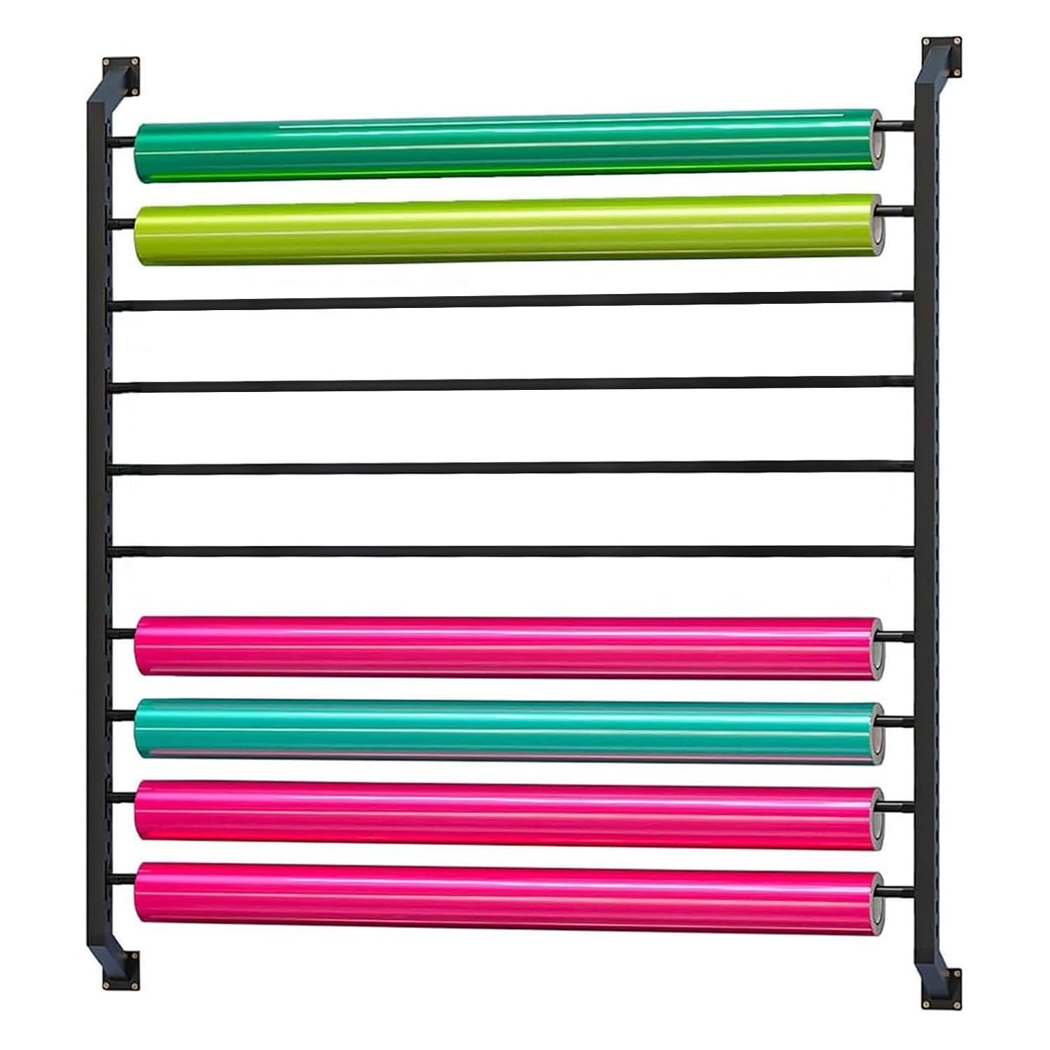 Soporte metálico para vinilo de coche, estante de pared con barra ajustable para colgar, organizador de rollos de tela resistente, expositor comercial para papel tapiz y láminas para ventanas de coche