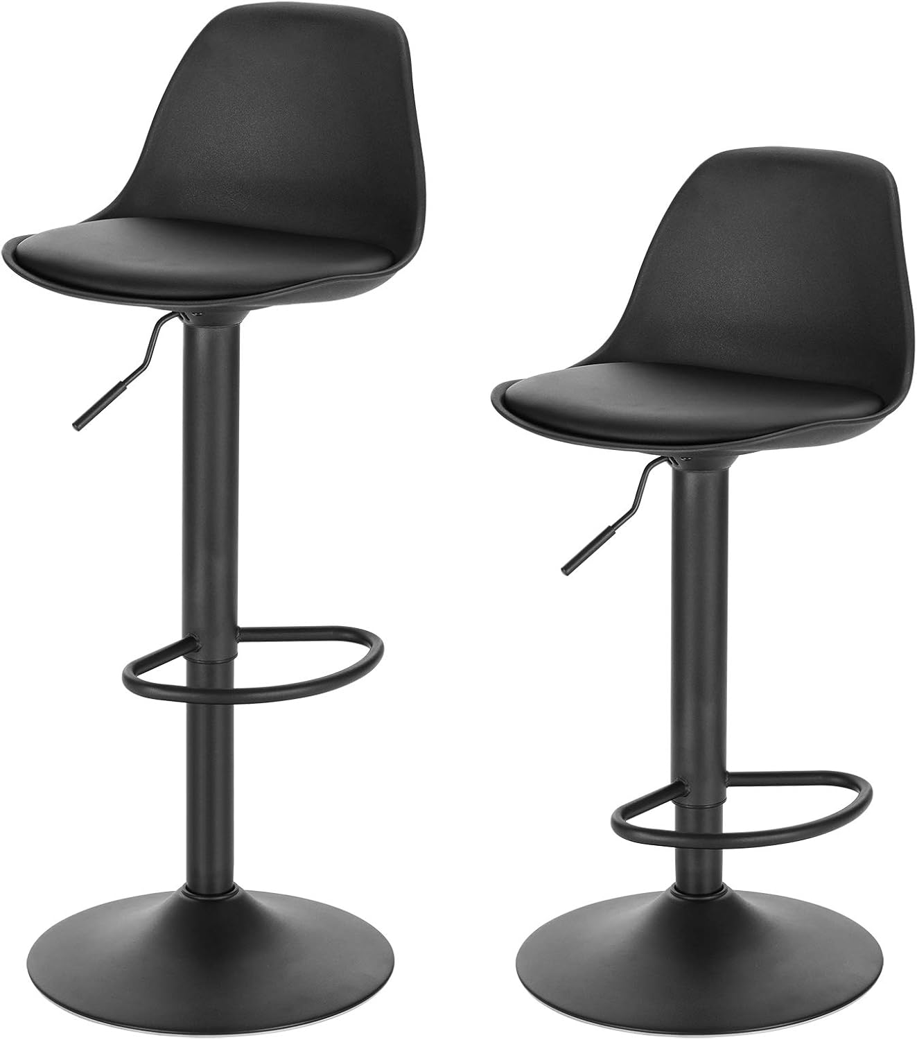 Lestarain Bar Stools Set of 2 Adjustable Swivel Gas Lift, Metal