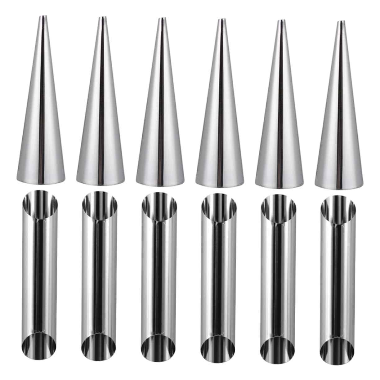 GRIRIW Danish Croissants Molds 12pcs Stainless Steel Baking Molds Easy to Food-grade Non-stick