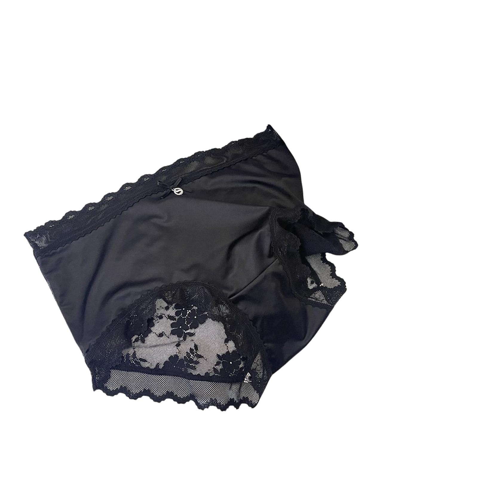 Damen High-Waist-Slip 5-Pack-Frauen-Satin-Höschen Dünne Fraueneiseice Seiden Mit Mittleren Taisten Atmungsaktiven Butt-Bedeckenden Spitzenhips