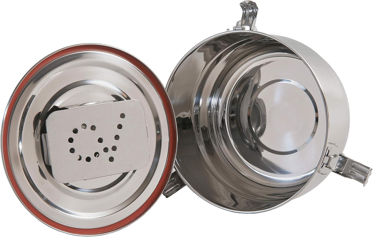CVAULT Contenedor hermético de almacenamiento de humidificador de 4 litros para hierbas, hierbas, especias, alimentos, contenedor de cosecha de acero inoxidable con paquete de humedad