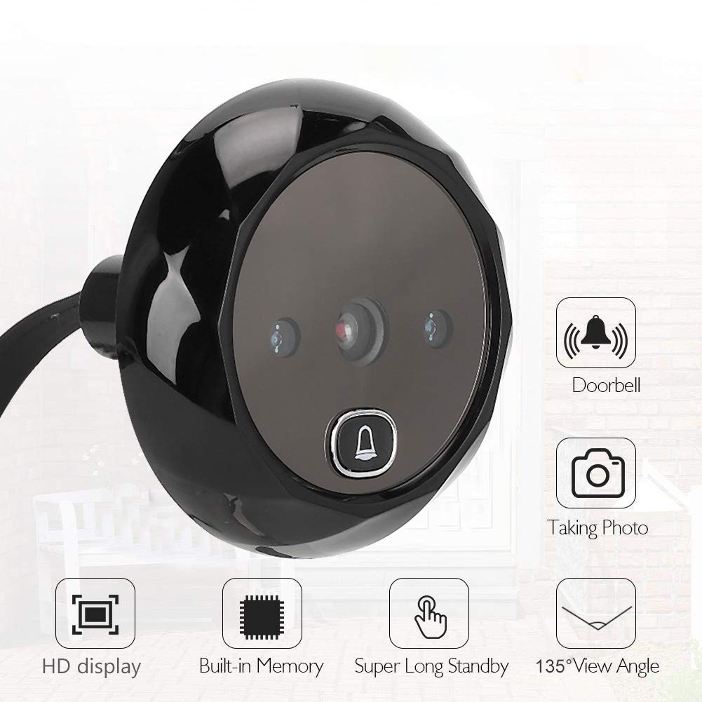 Spioncino elettronico per videocitofono 2,4 pollici, visore per porte di sicurezza HD Videocamera digitale per visione notturna con allarme per sicurezza domestica