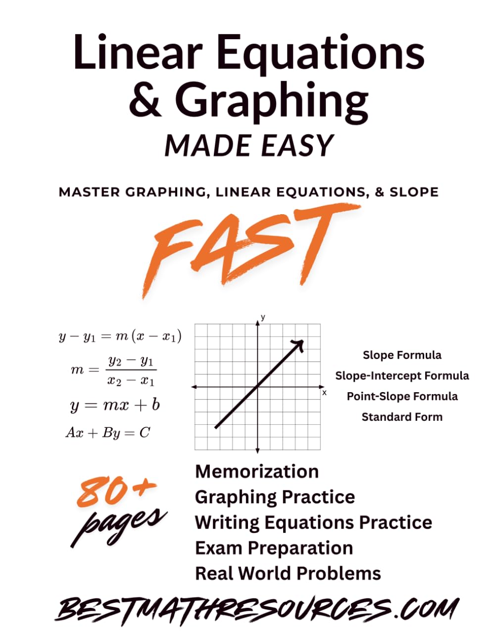 Linear Equations and Graphing Made Easy: Learn Slope-Intercept, Point-Slope, and Standard Form FAST (Best Math Resources Learn Fast Series)
