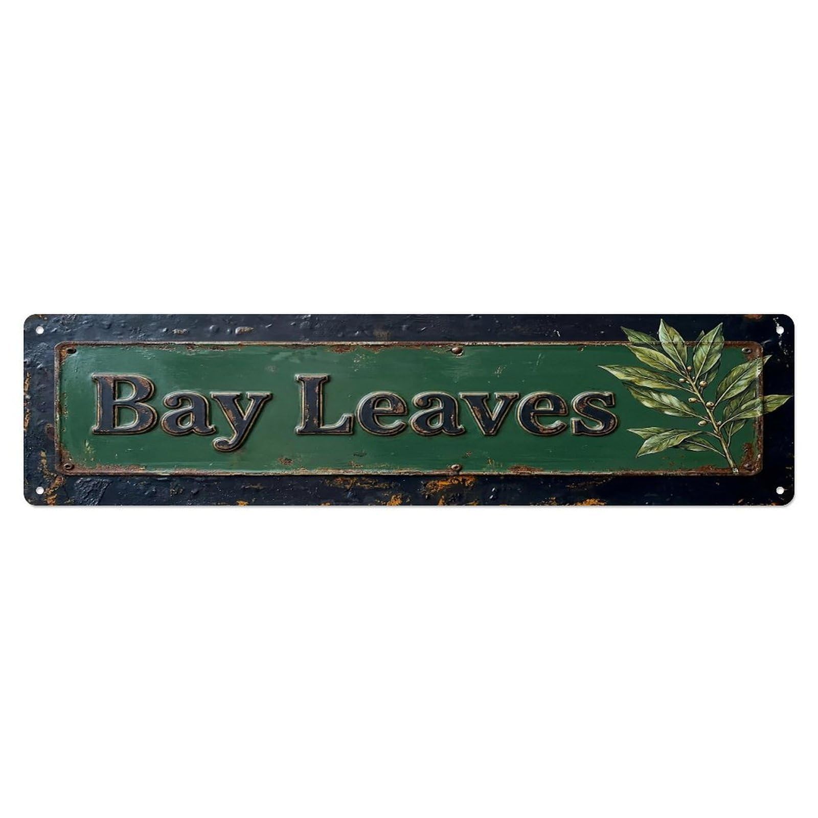 Vintage Bay Leaves Aromatic Farmhouse Metal Tin Sign