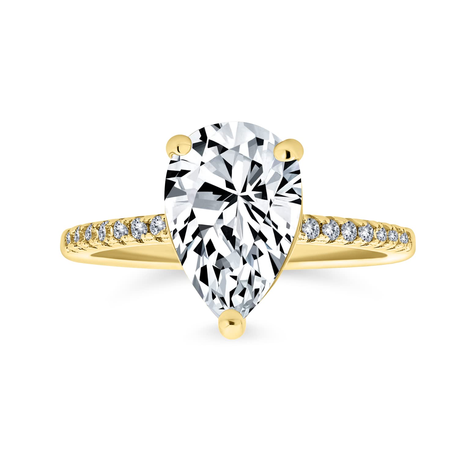 Bling Jewelry Teardrop Pear Shape Solitaire AAA CZ Halo Verlobungsring Für Frauen Mit 2,5 7 Karat Pear Shape 1MM Band Cubic Zirkonia Roségold Und Gelbgold 14K Vergoldetes .925 Sterlingsilber