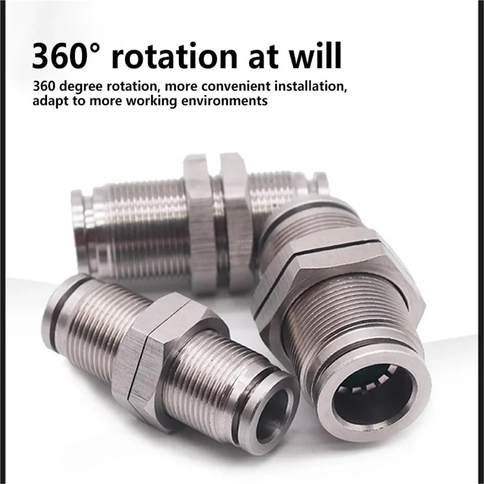 Raccordi Aria Compressa 10/50/200PCS PM 304 Raccordo In Acciaio Inox Metallo Pneumatico Attacco Rapido 4 6 8 10 12 14 16 millimetri Push In Tubo Dell'aria Connettore(PM-16,200 pcs)