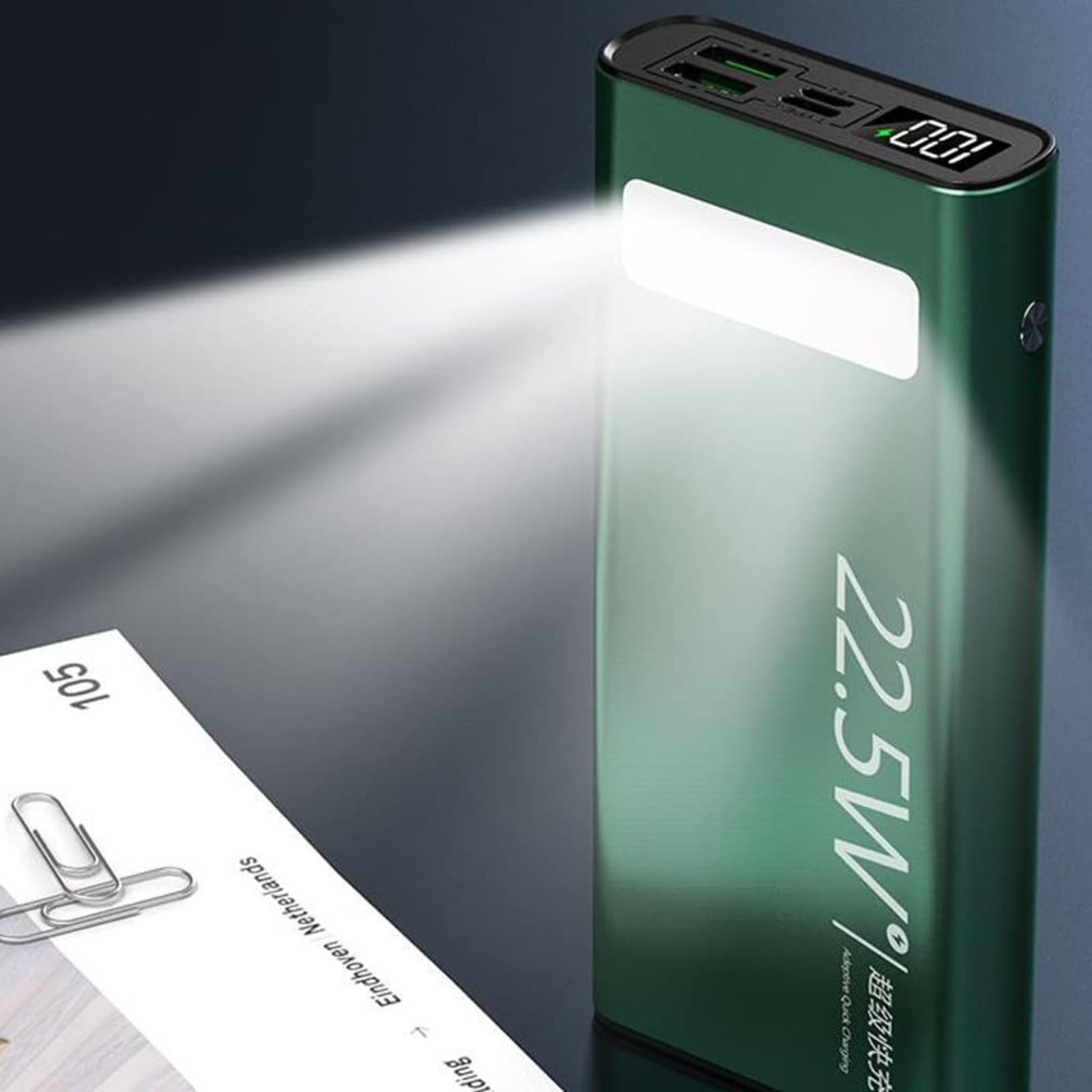 Banco De Energía con Linterna Y Carga Súper Rápida De Gran Capacidad,A,30000mAh