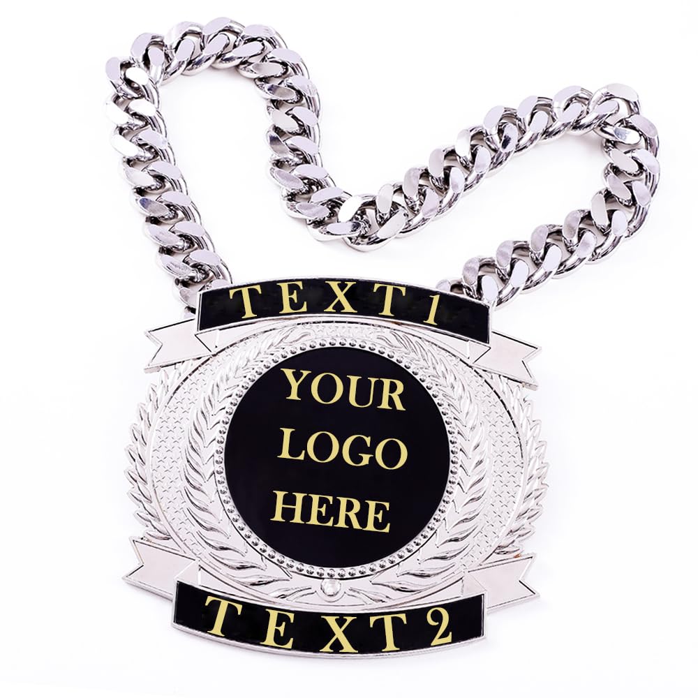 guancrown Fantasy Football Championship Chains Award, Champ Chains Award Winner Prize Trophy, 7-3/4″ x 7″ Large Champ Medal
