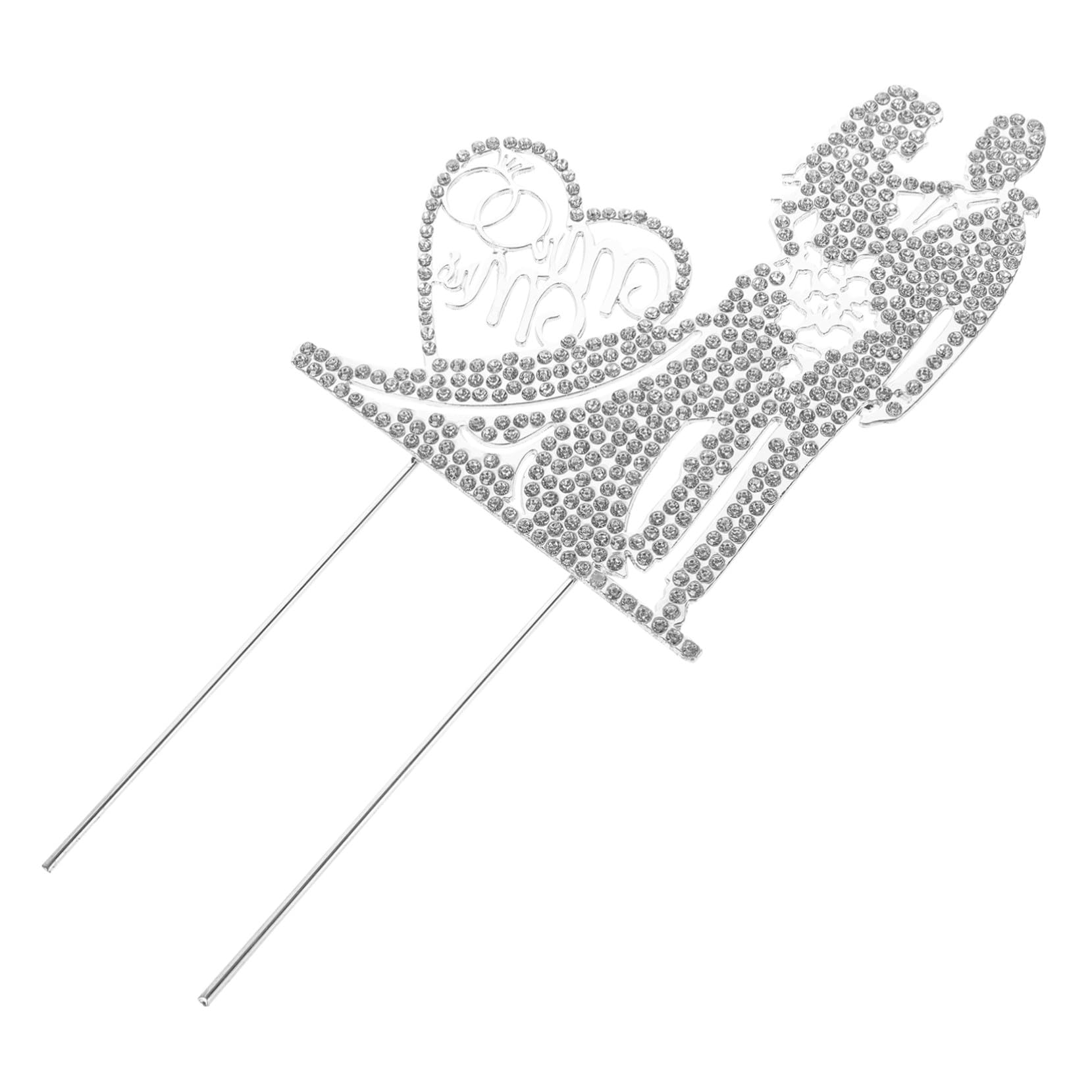 VICASKY 4 Stück Mr Mrs Hochzeitstortenaufsatz Silber Cake Topper Party Deko für Brautpaar Kuchen Dekoration Eleganter Cake Insert für Unvergessliche Hochzeitsfeiern