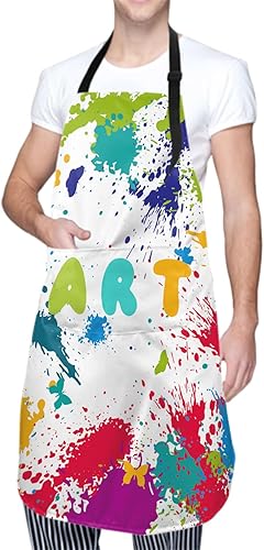 Miniatura 2 de Delantal resistente a las manchas, bolsillos ajustables para el cuello para adultos, mujeres, hombres, cocineros, cocinas, barbacoas, parrillas