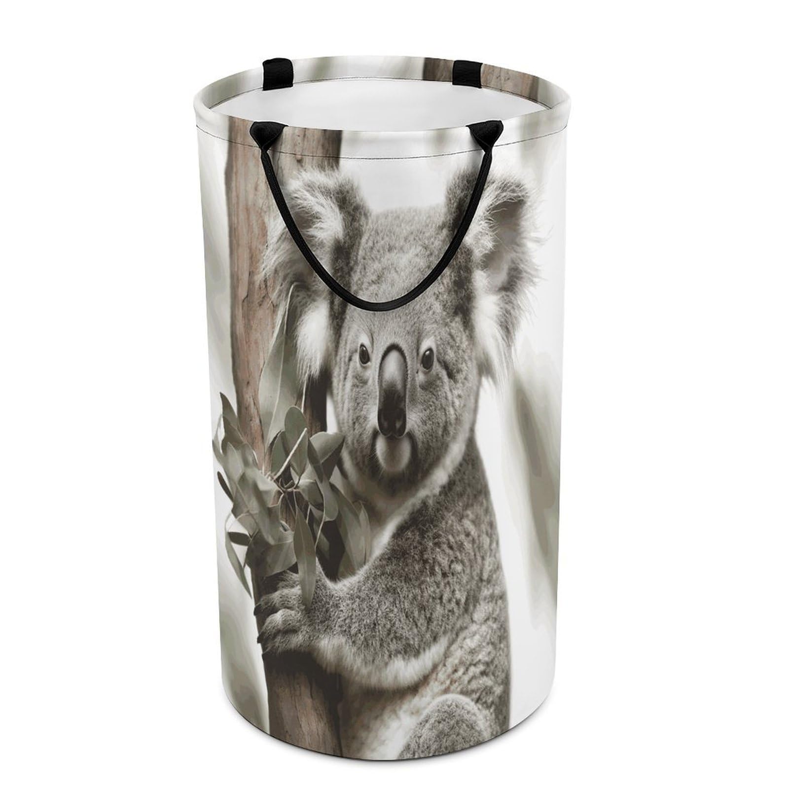 Koala Laundry Hamper Waterproof Polyester Laundry Baskets Collapsible Dirty Clothes Storage Basket Clothes Hampers with Sturdy Handles for Travel Bedroom