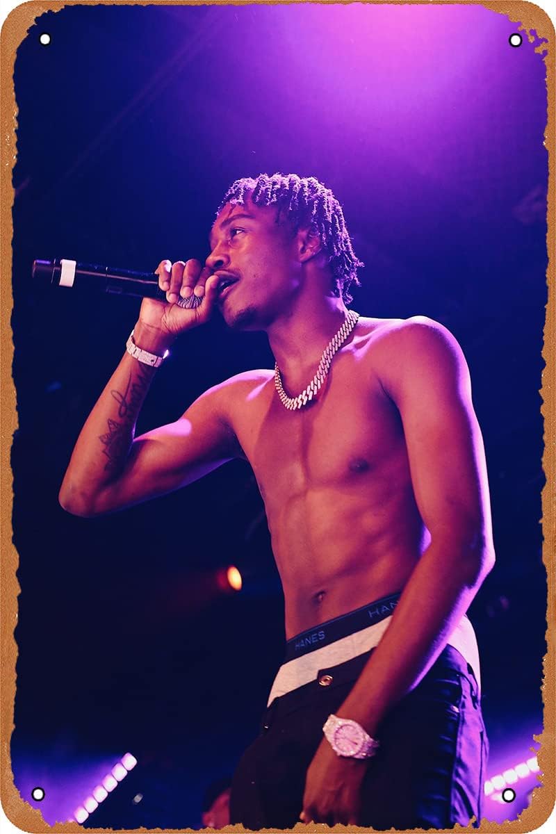 Fuagziha Rap Poster Lil Tjay Live Concert Poster Metal Tin
