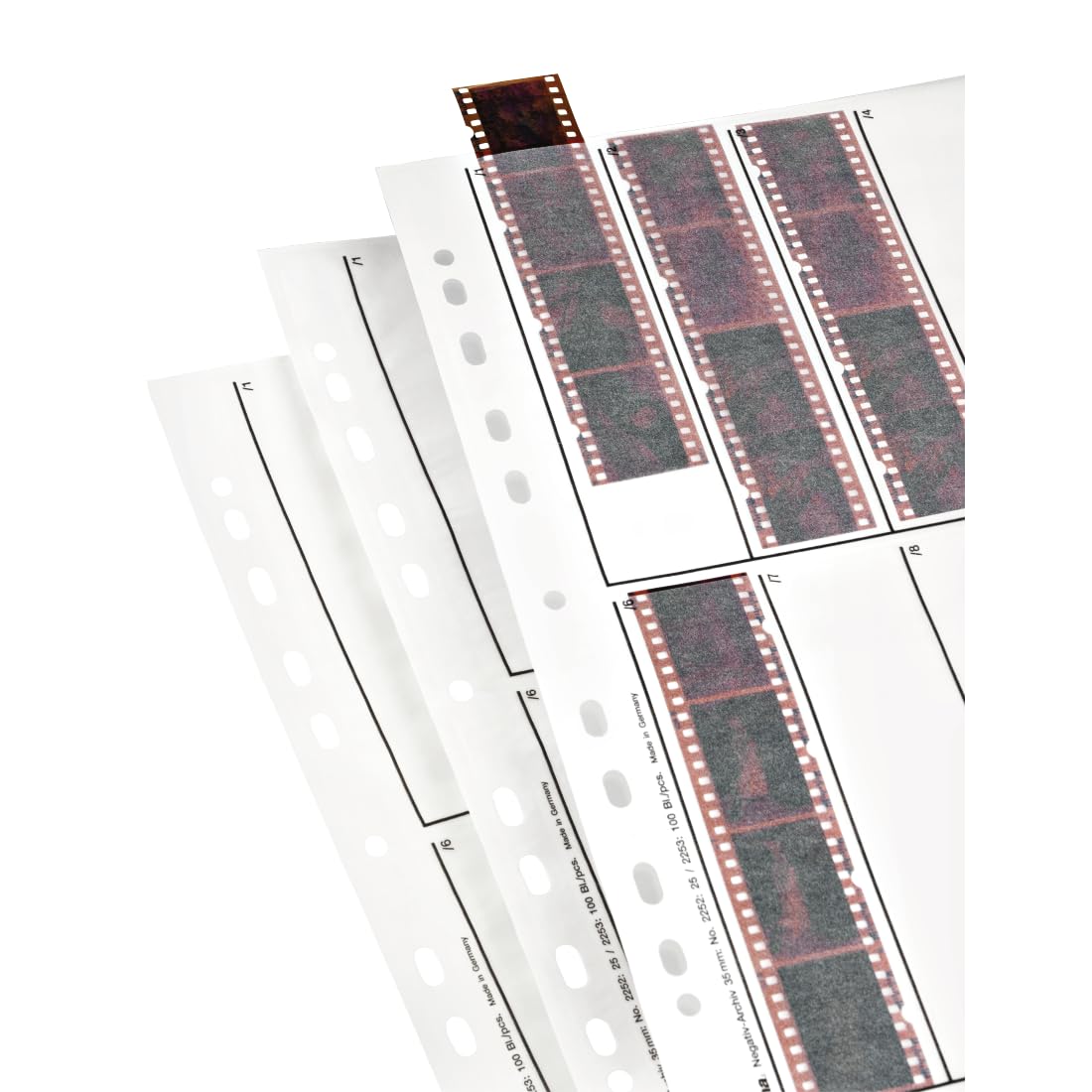 Hama 25 Negative Archiving Sleeves for Small Picture Strips with 4 Pictures Each | 4x10 Negatives Per Strip | 24x36 mm Negatives | 1,000 Negatives Total | Glassine