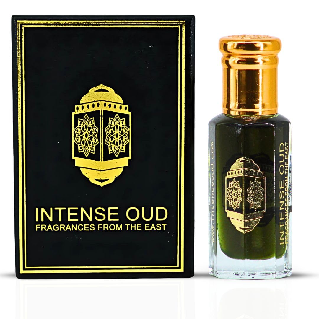 INTENSE OUD Jannet El Firdaus Arabian Perfume Oil for Men & Women, Long Lasting Alcohol-Free Concentrated Fragrance, 12ml (0.40 oz) in Black Gift Box, Jasmine & Rose Notes