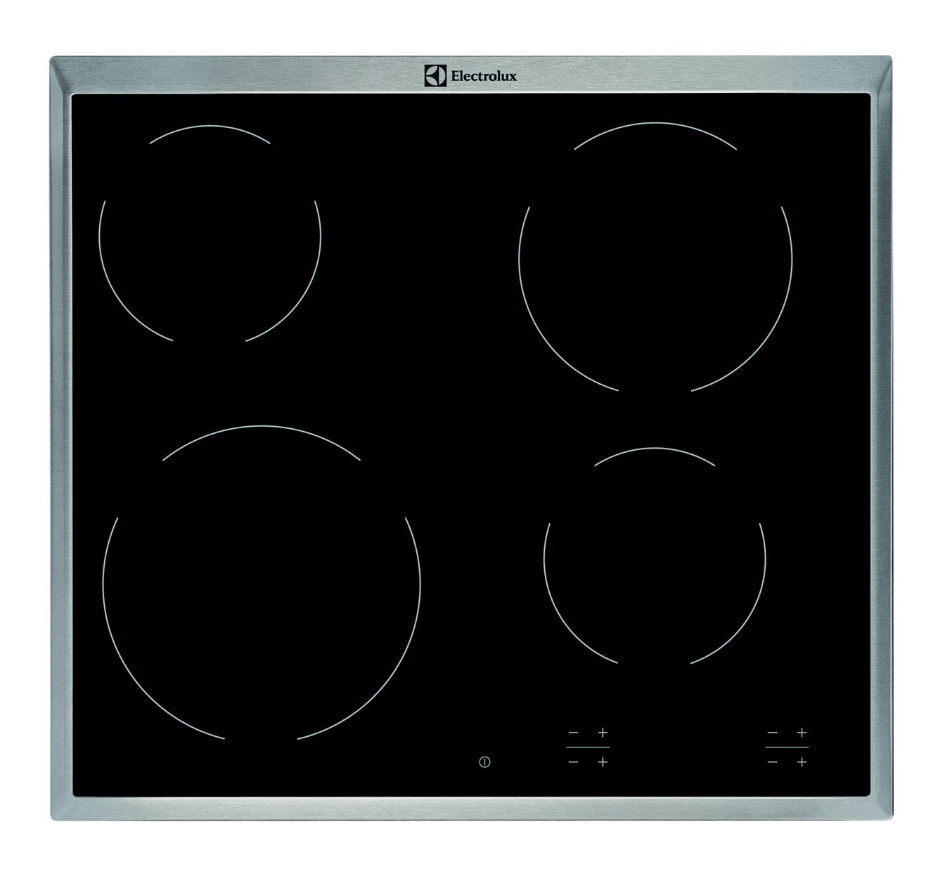 Electrolux Built In 60x60cm Premium Ceramic Electric Hob, 4 Cooking Zones, Touch Control Panel, Residual Heat Indicators, Radiant Regulation, Easy Cleaning, Clever Child Lock, EHF6240XOK