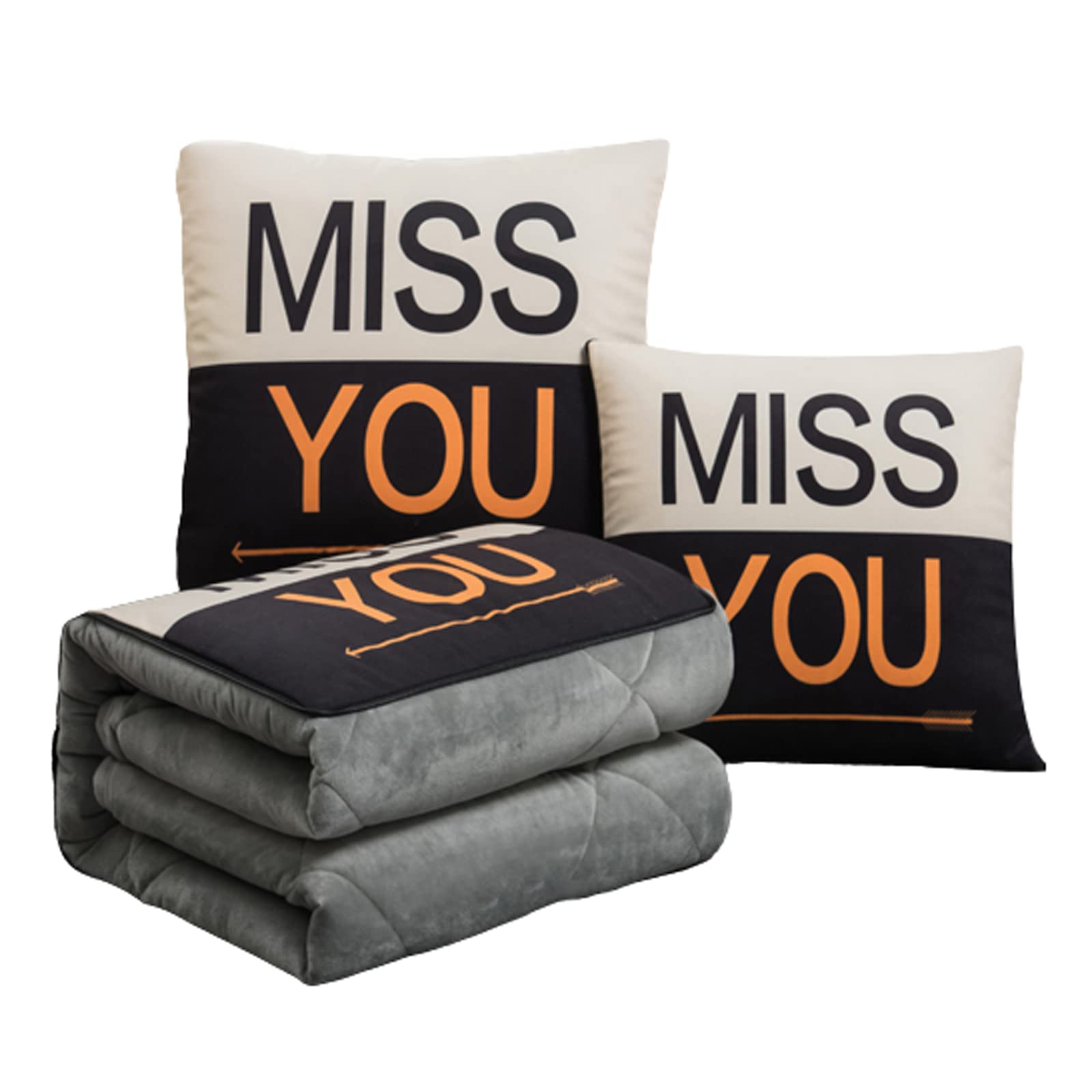 Xyxh Travel Pillow Blanket 40x40cm Pillow Airplane Blanket Duvet