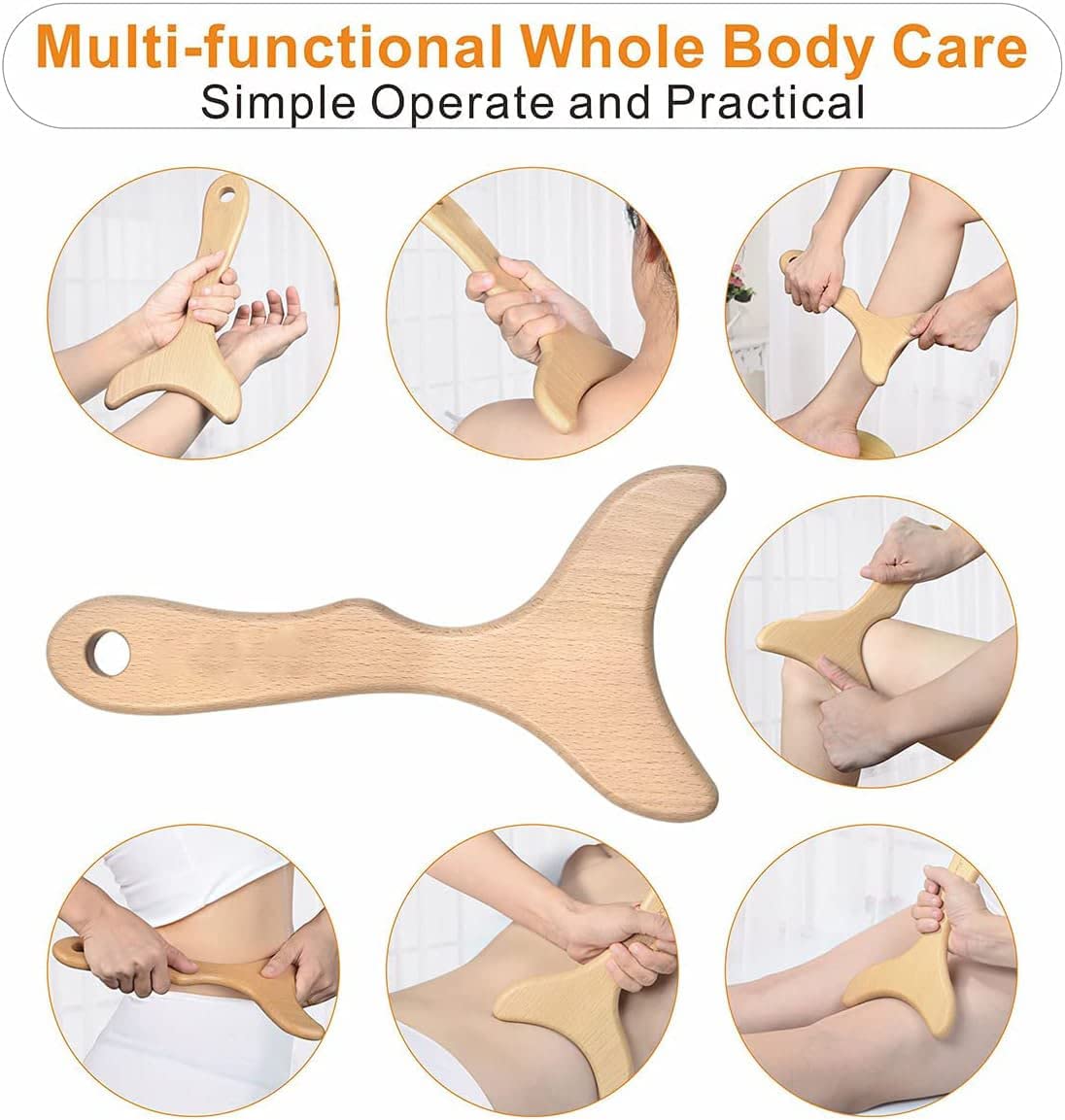 Artist International ™ Wooden Lymphatic Drainage Massage Paddle -Manual Anti-Cellulite Gua Sha Tool, Maderotherapy, Muscle Pain Relief, Soft Tissue Therapy Device, for Neck, Back, Legs and Body Use 3