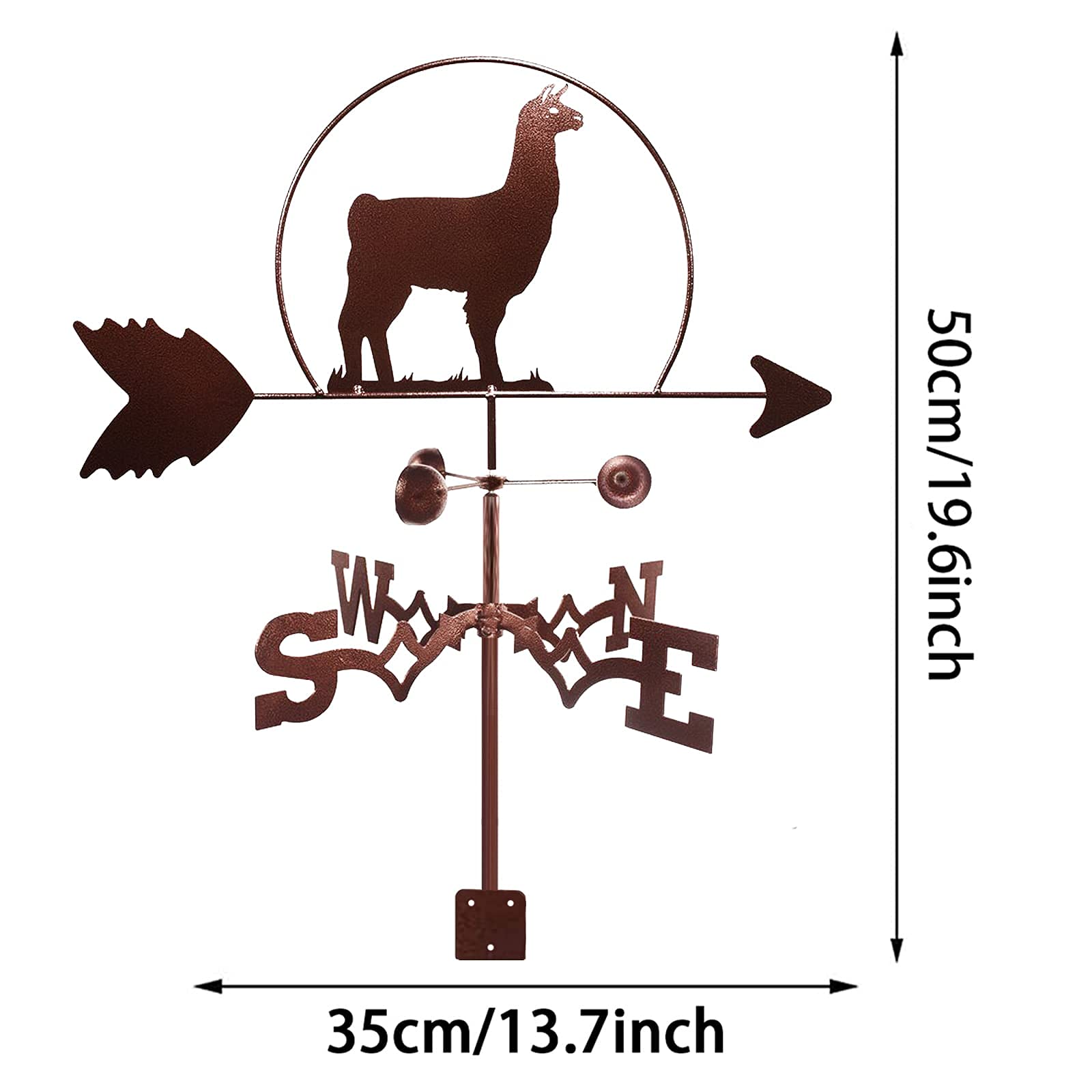 Bandierina segnavento con design retrò a forma di alpaca, strumento di mis