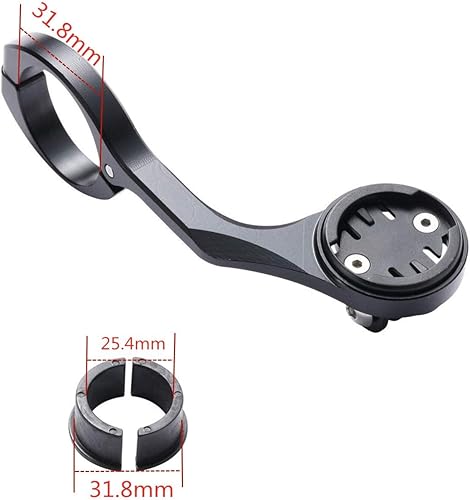 Miniatura 2 de Soporte de bicicleta, fuera de aluminio delantero de bicicleta soporte de computadora para Garmin Edge 200,500,510,800,810,1000 GPS, negro