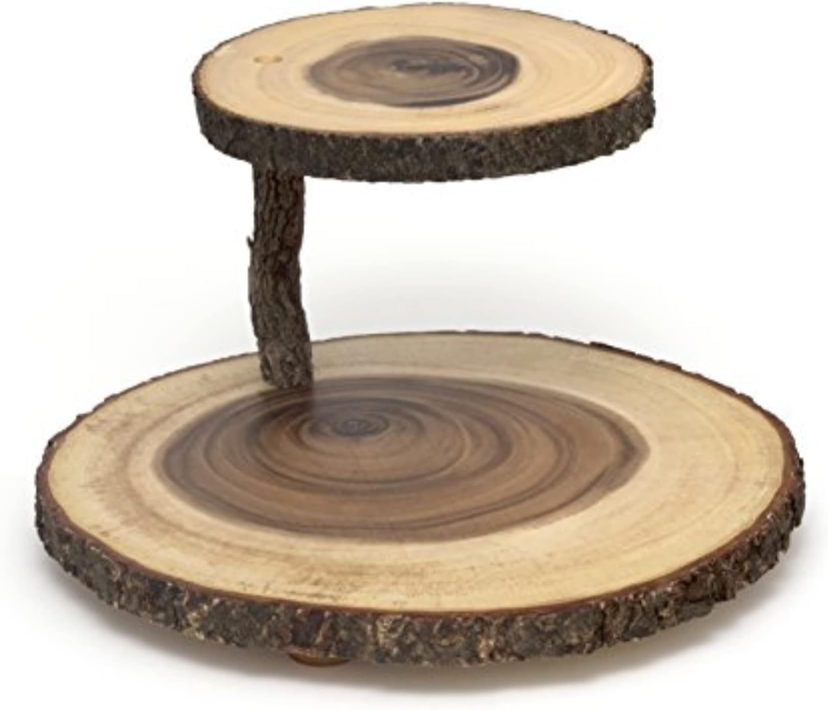 Acacia Tree Bark Footed Server for Cheese, Crackers, and Hors D'oeuvres na Brown 1024