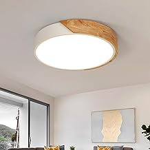 Comely Plafonnier LED Bois, 30 W Plafonnier LED Moderne Rond en Bois, Lumière Chaude 3000 K Luminaire Plafonnier Ø30 CM Salon Cuisine Chambre Couloir Salle à manger Couloir Maison Balcon