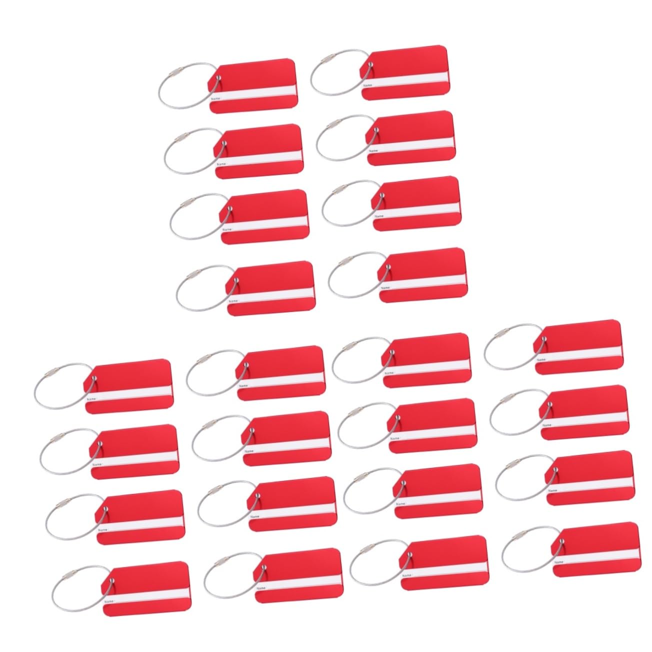 SHERCHPRY 30pezzi Etichette Per Bagaglio Alluminio Multicolore Targhette Per Valigia e Borsa Personalizzabili Con e Indirizzo Per Viaggi e Crociere Rosso