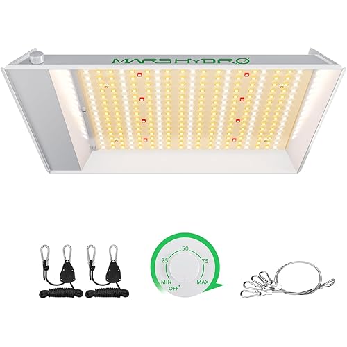 MARS HYDRO TS600 100W LED Grow Light for Beginners, New Diodes Layout Full Spectrum Growing Lamps for Indoor Plants Hydroponic Seed Starting Vegetables Bloom in 2x2 Grow Tent
