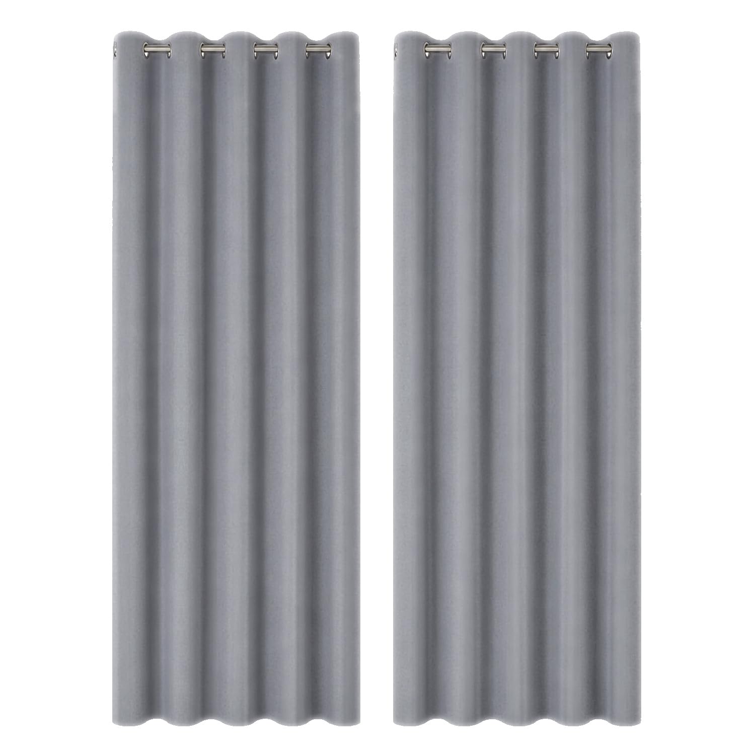 M&J Home Blackout Curtains for Living Room Silver - Thermal Insulated Eyelet Curtains for Bedroom - Energy Saving - 46 x 54 Inch - 2 Panels โ image 1