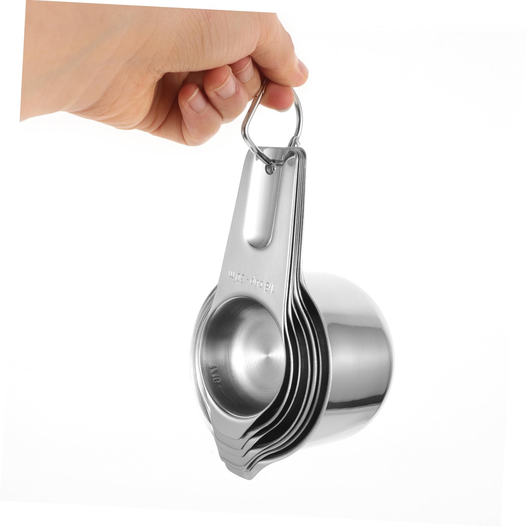 Zerodeko Ensemble de Tasses à Mesurer Finition Élégante et Polyvalente en Acier Inoxydable avec Capacité Précise 30ml à 240ml Cuisine et Pâtisserie