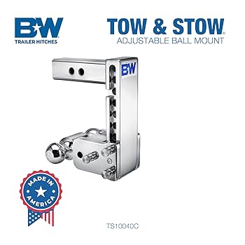 ホアン　2台 Amazon.com: B&W Trailer Hitches Chrome Tow & Stow Adjustable