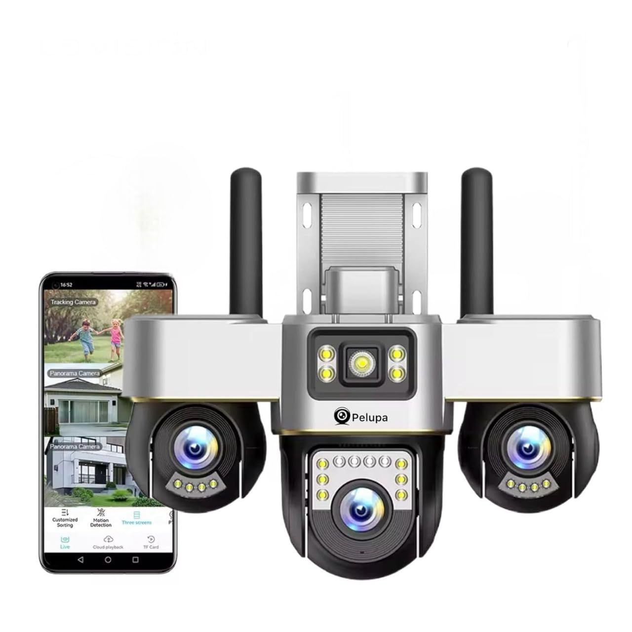 Pelupa 6MP 3 Lens PTZ 4G Security Camera | 3 Screen View | Wireless CCTV for Home & Business | Motion Detection, Night Vision & Two-Way Audio | Remote Monitoring with 4G SIM Support-image-9