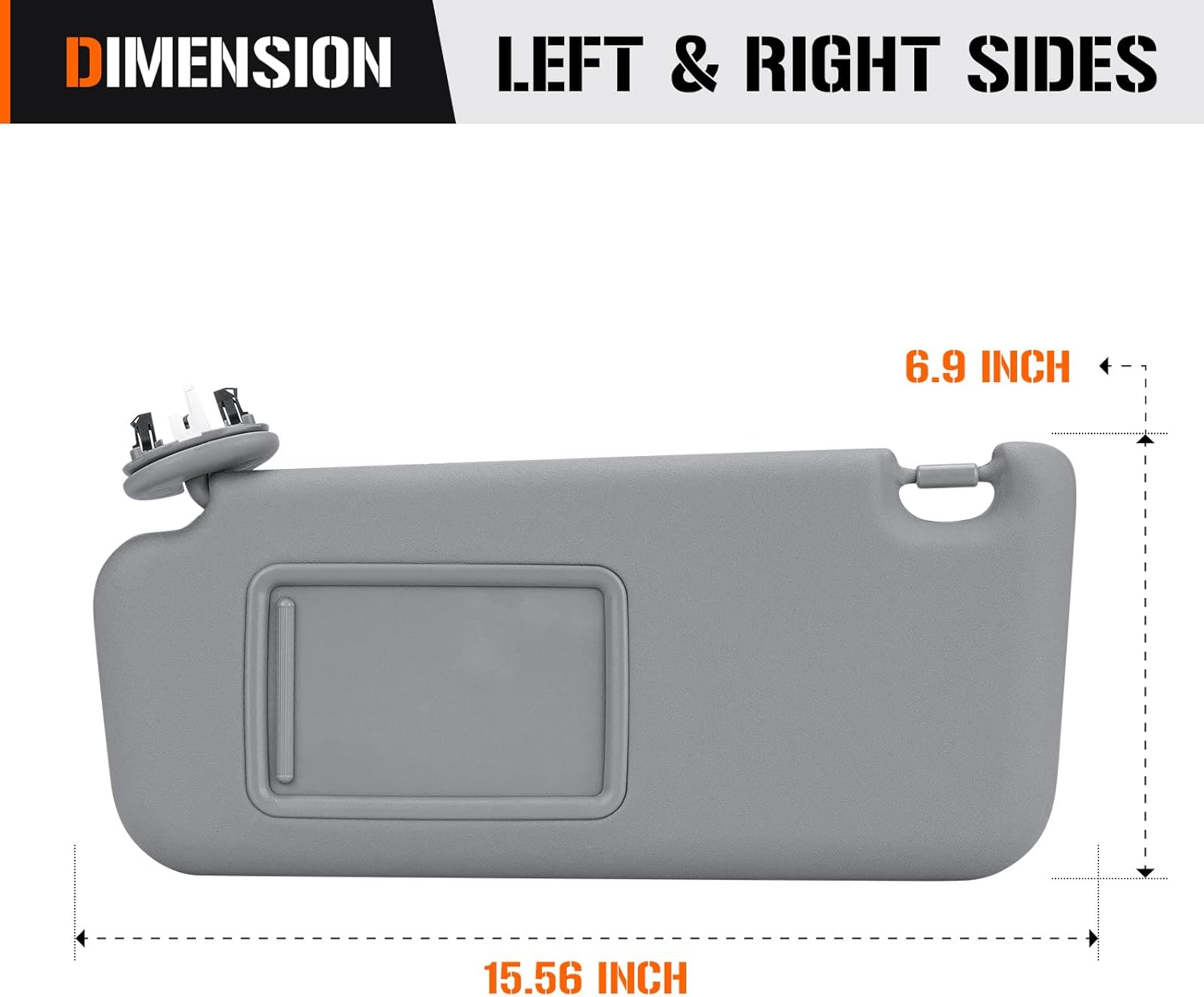 Left & Right Sun Visor with Light for 2006-2013 Toyota RAV4, Driver & Passenger Side Gray Sunvisor Replacement 74320-42501-B2, 74310-42452-B2