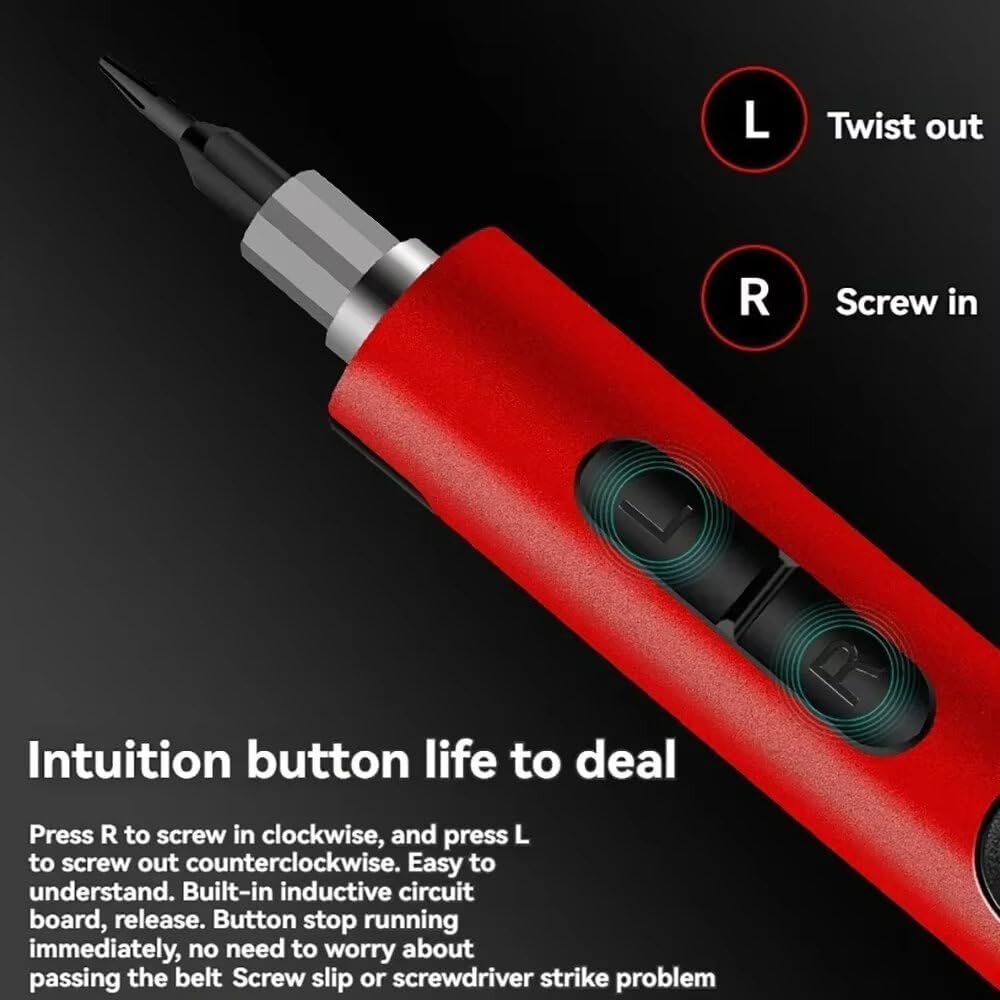 Electric Screwdriver For Industrial Grade 0305A Electric Screwdriver 3.6V Rechargeable Cordless 5-Gear Torque Precision Tool Type-C Quick Charge 200RPM Performance（Type:#B,Color:Silver)