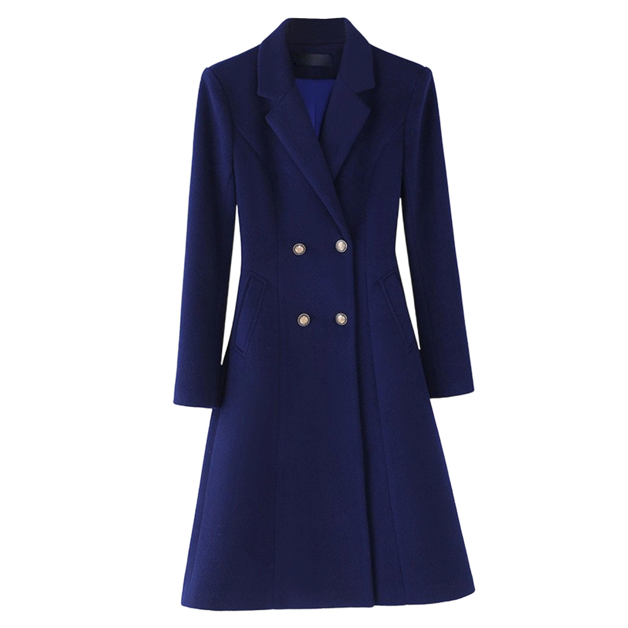 Trench da donna con risvolto tacca linea cappotto doppio petto spesso pisello cappotti giacca con tasche