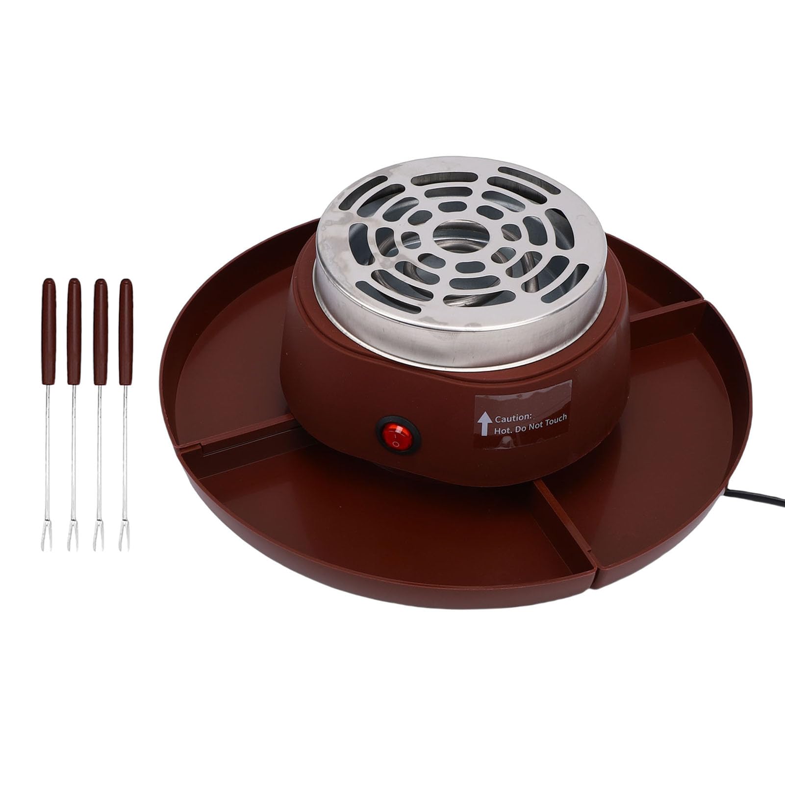 Greensen 2 in 1 Elektrischer Smores Maker Tisch Röster Schokoladenfondue Topf 4 Röstgabeln EU-Stecker 220 V