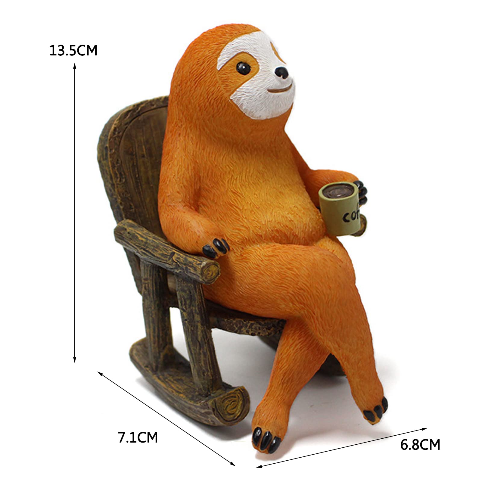 LTL Statuette da Giardino Pigrizia Che Beve caffè Decorazioni per Esterno, Animali Statue Art Decor per Giardino Domestico Prato Indoor Outdoor