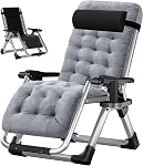LILYPELLE Zero Chaise gravity, fauteuil pliant pliable de pelouse pliante avec coussin amovible, appuie-tête et porte-cups, chaise plieuse de patio