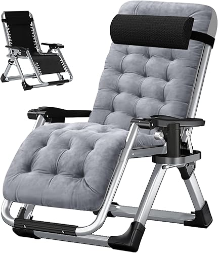 LILYPELLE Silla de gravedad cero reclinable de alta calidad tumbona portátil plegable con cojín desmontable reposacabezas y soporte para tazas silla