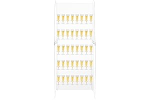 5-Tier Floating Champagne Wall-Mounted Holder Acrylic Stemware Champagne Tower Holds 40 Cups