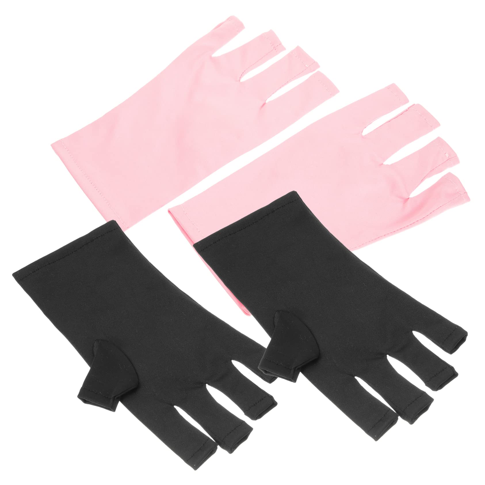 FOMIYES 8 Pares Guantes De Uñas Guantes De Algodón Para Manicura Sin Dedos Uv De Manicura Suministros De Uñas Rayos Ultravioleta Poliéster