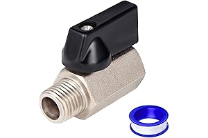 1/4 Inch NPT Gas Shut Off Valve: Female x Male Mini Ball...