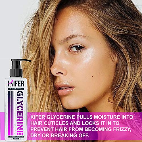 Image of Kifer Pure Glycerin Unscented, 100% Vegan, Hypoallergenic Glycerine for Face Beauty Skin 250gm